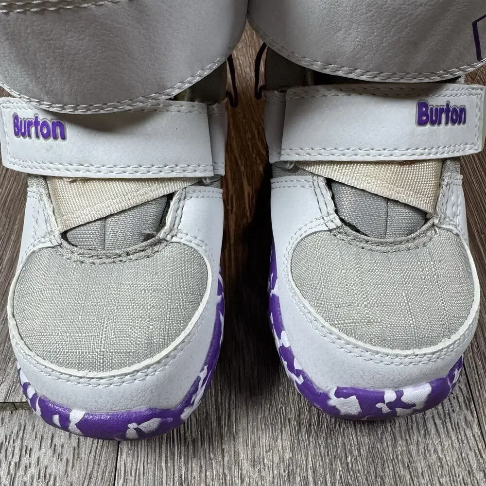 Burton Kids' Mini Grom Snowboard Ski Boots White Purple US Size 11 C